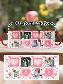 1pc 11Oz Custom Valentine's Day Mugs, Couple's Water Cups And Coffee Cups, Customized With Names And Hearts, Romantic Couple's Mugs, Customized Drink Cups, Customized Couple's Coffee Cups, Family Creative Gifts, Special Valentine's Day Love Gifts For Couples - Style 7 - View 15