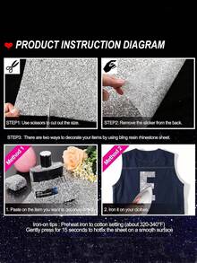 1pc Silver Shiny Crystal Diamond Sticker, Self-Adhesive Diamond Decal Suitable For DIY On Car, Phone, Clothing, Crafts - Self-adhesive Rhinestones - View 4