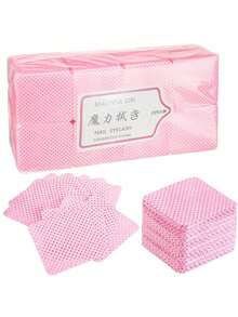 200/400/1000pcs Nail And Eyelash Cleaning Pad, False Eyelash Adhesive Glue Cleaning Wipes, Nail Care Set - Pink - View 10