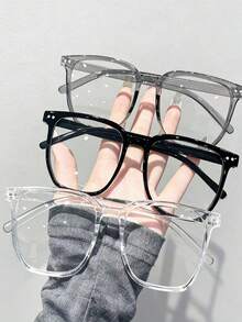 时尚黑色镜框大号无度数女士眼镜 - 彩色 - 查看 9