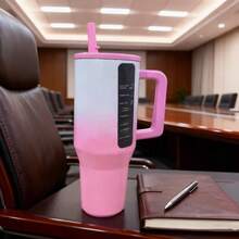 HYDROJUGs 32oz 32oz Gift-Ready Polished Ombre Pink-To-White Insulated Tumbler, Versatile Travel Mug & Water Bottle With Contrast Trim & Leakproof Design, Stainless Steel Double-Wall Vacuum Cup For Desk Use, Brunch Dates & Evening Walks, Best Christmas & Halloween Gift For Family & Friends Who Appreciate Soft, Feminine Style - 32oz漸層粉 - 查看 2