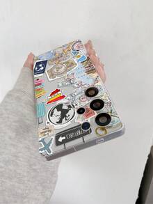 1件装时尚创意度假飞机地图相机地标图案透明软TPU手机壳，防摔防刮防指纹，保护摄像头镜头，兼容三星、Nothing、Pixel等品牌手机。 - 彩色 - 查看 8