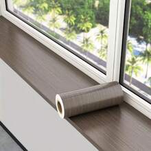 Self-Adhesive Wood Grain Texture Wallpaper Roll, Waterproof Furniture Renovation Sticker, Straight Splice Pattern Suitable For Cabinets, Coffee Tables, TV Stands, Shoe Racks - Brown Eucalyptus Style - Walnut Wood Grain - View 2