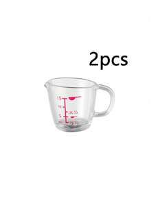 1/2/3/5件套迷你量杯，烘焙量杯，小型牛奶壶，咖啡量杯，带嘴量杯，奶泡壶，透明量杯，带插拔式嵌套手柄，可堆叠设计，多种计量刻度，厨房小工具 - 透明 - 查看 11