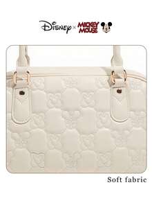 Disney Bolso de bolos acolchado con estampado de corazón en colaboración auténtica de Mickey Mouse - Uso dual como bolso de mano y de hombro - Multicolor - Ver 8