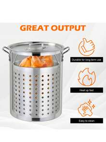 13x32 Inch Black Round Tripod Stove Rack – Silver Fryer Basket For Gas Stoves - 2-piece Set - View 4