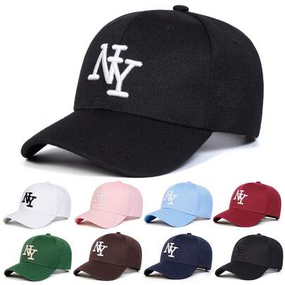 1pc Men's NY Letter Embroidered Baseball Cap, Street Fashion Hat, Outdoor Sun Protection Casual Cap For Spring, Autumn, Travel, Beach