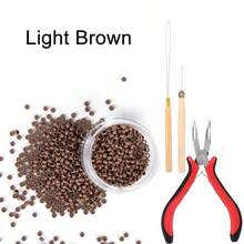 Hair Extension Kit Pliers Pulling Hook Bead Device Tool Kits And 1000PCS Silicone Lined Micro Rings - Multicolor - View 18