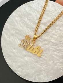 Script Diamond Name Necklace,Custom Name Necklace,Bling Name Necklace,Crystal Name Necklace, Personalized Diamond Necklace Gold,Gift For Her - Diamond-encrusted Version - View 2