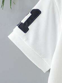 Boys' Casual Short Sleeve Polo Shirt, Summer - White - View 5