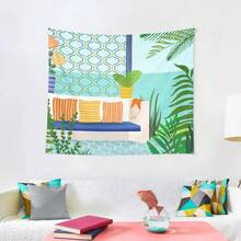 Tropical Villa Tapestry Decoration Aesthetic Kawaii Room Decor Room Ornaments Tapestry - White - View 6