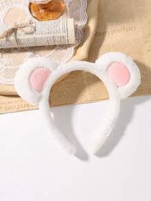 1pc Cute Plush Panda Ear Headband, Autumn/Winter Accessory - Multicolor - View 16