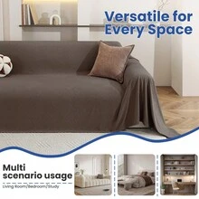 YSTYLE Sofa Cover For 1/2/3/4 Seater, Non-Slip Sofa Cover, Anti-Scratch Sofa Scarf For Cats And Dogs, Furnishing Cloth, Large Stain-Resistant Sofa Scarf - Coffee Brown - View 7