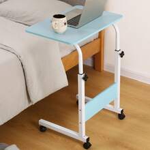 Eight Adjustable Mobile Laptop Table | Rolling Overbed Workstation With Metal Frame & Castor Wheels - A - View 5