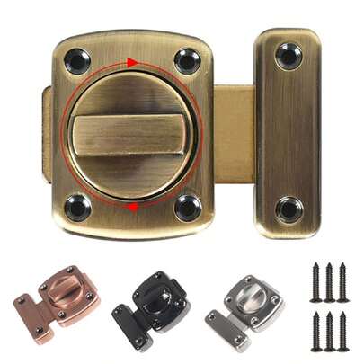 Chốt cửa đa năng, chốt cổng, khóa cửa trượt an ninh gia đình, công tắc xoay, chốt cửa hợp kim kẽm kèm ốc vít lắp đặt.