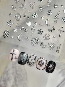 1pc 5D Metal Nail Stickers, Dark Nail Stickers, Gothic Strawberry Nail Stickers, Stickers, DIY Nail Accessories - Multicolor - View 5