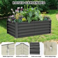 Dos Cama De Jardín Galvanizada Elevada, Cajas De Jardín Para Exteriores, Kit De Cama De Jardín De Metal De 6 x 3 x 1.5 Pulgadas Para Verduras y Flores, Con Cinta, Redonda, Verde - Paquete de 2, gris oscuro, 6 x 3 x 1,5 pies - Ver 4