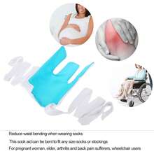 Sock Aid Device For Seniors, Sock Helper Easy On Easy Off, Compression Sock Assistant Device No Bending, Assist For Elderly Disabled Knee Or Back Injuries Putting On Socks - Màu xanh lam - Xem 6
