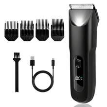 Conduroma 男士体毛修剪器 - 便携式电动私处及腹股沟毛发修剪器套装，防水干湿两用，配有可更换陶瓷刀片，理想礼物 - 黑色 - 查看 13