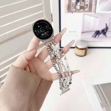 Elastic Beaded Watch Band Suitable Compatible With Samsung Galaxy Watch 8 40mm/44mm And Galaxy Watch 8 Classic 46mm, Crystal Bead Bracelet Style Strap, Jewelry-Inspired Elastic Women's Replacement Wristband Without Buckle - Multicolor - View 16