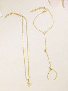 2pcs Elegant Sparkling Crystal Multi-Layer Stacked Finger Rings Set, Suitable For Women's Daily Wear, Nightclub Party, Gathering - Yellow Gold - View 5