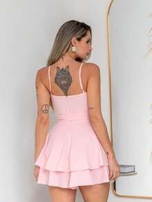Basic Printed Jumpsuit With Padded Cups - Duna Premium - Baby Pink - View 2