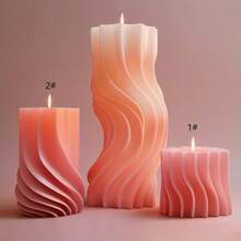 Asymmetrical Wave Cylinder DIY Handmade Fragrance Plaster Multifunctional Silicone Mold - White - View 1