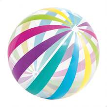 Polka Dot & Striped Inflatable Beach Ball, Made Of Durable PVC, Water Play Ball | Colorful Striped Ball | Outdoor Swimming Pool Ball, Suitable For Swimming Pool And Beach Party Decoration, Essential For Outdoor Water Activities, Summer Essentials - Multicolor - View 11
