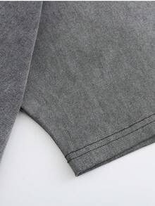 Racing Team Unisex Printed T-Shirt -230G Washed Cotton High-Quality Printed T-Shirt; Men's Clothing, Suitable For Retro Street Style And Outdoor Sports Leisure, Y2K Style, F1 Racing Team T-Shirt, Comfortable And Fashionable, Ideal Choice For Racing Enthusiasts, Men's Gift - 水洗灰 - 查看 5