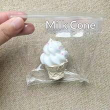 1个2026硅胶挤压式冰淇淋甜筒，手工制作逼真硅胶仿真食物玩具，送给家人、畅销商品、生日、情人节、朋友、男女朋友、复活节、新年等的完美礼物 - 彩色 - 查看 10