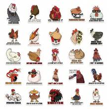 50pcs Funny Chicken Stickers, Cartoon Hen Waterproof Stickers Suitable For Laptop, Skateboard, Guitar, Fridge, Luggage, Helmet, Phone, Computer, Scrapbook, Party Supplies And School Rewards - 50pcs/set - View 7