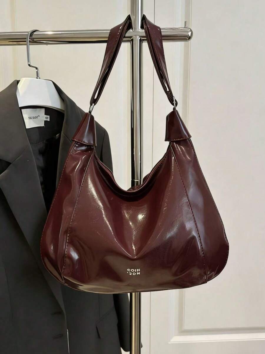 Túi xách cỡ lớn thời trang dành cho nữ, kiểu dáng mới, màu đỏ tía (Burgundy), có thể mua thêm phụ kiện trang trí riêng.