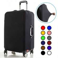 1pc Black Stretch Luggage Protection Dust Cover, Travel Luggage Cover,Trolley Case Protective Cover, Solid Color Elastic Suitcase Cover, Travel Accessories Bag For School School Accessories School Stuff - màu đen - Xem 8