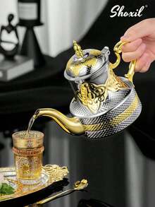 shoxil 1个1.2升不锈钢茶壶，薄荷绿茶壶，摩洛哥咖啡壶，传统阿拉伯咖啡壶，中东水壶，家用/咖啡店/礼品 - Pot - 查看 7