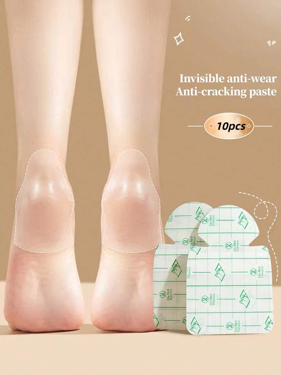 10片透明PU鞋跟贴，加宽加厚，防摩擦隐形鞋跟垫，适用于高跟鞋、凉鞋、皮鞋、运动鞋和网球鞋 - 無色 - 查看 1