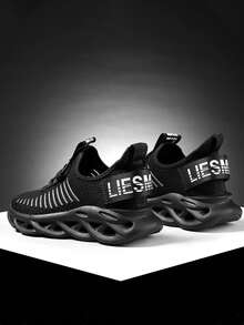 Low-Top Breathable Mesh Lightweight Outdoor Children Sports Running Shoes - Black - View 6