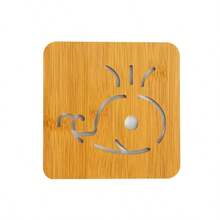 Cartoon Hollow Wooden Cup Coasters, Thick Heat Insulation Mat, Non-Slip Pot Pan Dish Pad For Kitchen - Ginger - View 11