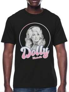 Mens  Big Mens Dollywood Graphic Tee Shirt, Sizes S-3XL - Black - View 6