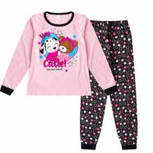 2-Piece Girls' Winter Pajamas, Ages 2-14, Long-Sleeved Sleepwear - 1 Top And 1 Pants - 羅莎 2 - 查看 3
