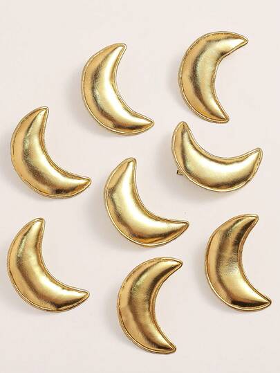 8pcs Ramadan Gold Crescent Moon Hair Clips & Accessories, Hair Slide, Hair Barrettes, Head Accessories