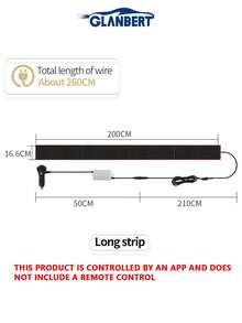 GLANBERT 79英寸卡车汽车恶魔眼LED像素面板灯，APP控制柔性可折叠滚动灯条，适用于12V 24V新车LED柔光屏灯，超薄动态恶魔眼灯，手机APP控制，可定制通用（不含遥控器） - 彩色 - 查看 14