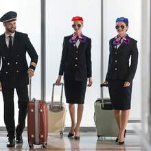 5 món phụ kiện trang phục tiếp viên hàng không nữ: Mũ, kính, khăn quàng cổ và găng tay. - Nhiều màu - Xem 5