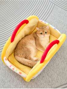 猫窝，四季通用狗窝，半封闭式睡眠窝，与宠物汽车垫配套使用，狗窝 - 彩色 - 查看 4