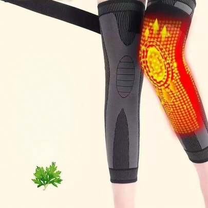 Set de 2 calentadores de rodilla y pierna con correas de compresión antideslizantes, unisex, protección térmica para todas las estaciones