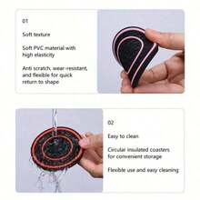 2pcs Universal Car Cup Holder Mats, Premium Rubber Cup Pads In Multiple Colors, Non-Slip Dust-Proof Easy To Clean Interior Accessories, Dedicated Cup Holder Protective Mats! Premium Rubber In Multiple Colors Available - 2pc Double-ring Mesh Anti-slip Coaster - View 9
