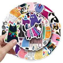 50pcs Picture Book Cat Kitty Retro Aesthetics Fantasy Sun Ins Y2K Downtown Aesthetic Stickers Gifts Humorous And Funny Stickers 80S 90s Anime Stickers For Scrapbook Supplies Envelope, Water Bottle, Computer, Laptop, Phone, Luggage, Notebook, Fridge,Festival Party,Christmas Decoration New Year Winter Scrapbooking Supplies Kindle - A - View 4