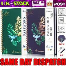 Spiral Flowers Internet Password Book With Alphabetical Tabs Logbook 140 Pages - Dark Green - View 5