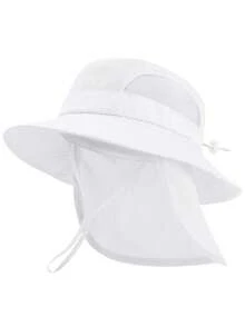 婴幼儿遮阳帽，宽檐渔夫帽，带颈带，春夏海滩度假必备 - 1PC - 查看 19