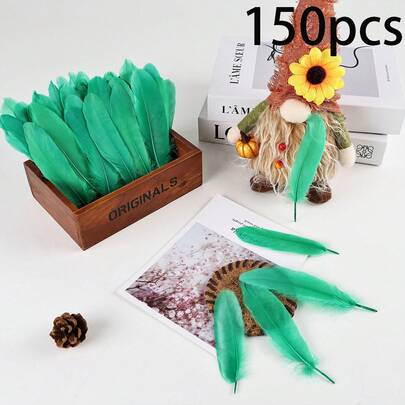 150 piezas de plumas artificiales de artesanía a granel, producción artesanal, proyectos de manualidades con plumas, decoración de plumas para ropa, accesorios de plumas para decoración del hogar, plumas para atrapasueños, carnavales, plumas decorativas variadas, accesorios de plumas para fiestas, extensiones de cabello con plumas