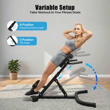 Roman Chair Back Extension Machine, Hyperextension Bench W/ Angle Height Adjust,Multi-Functional Bench For Full All-In-One Body Workout – Hyper Back Extension Roman Chair Adjustable Ab Sit Up Bench Decline Bench Flat Bench - Black - View 11